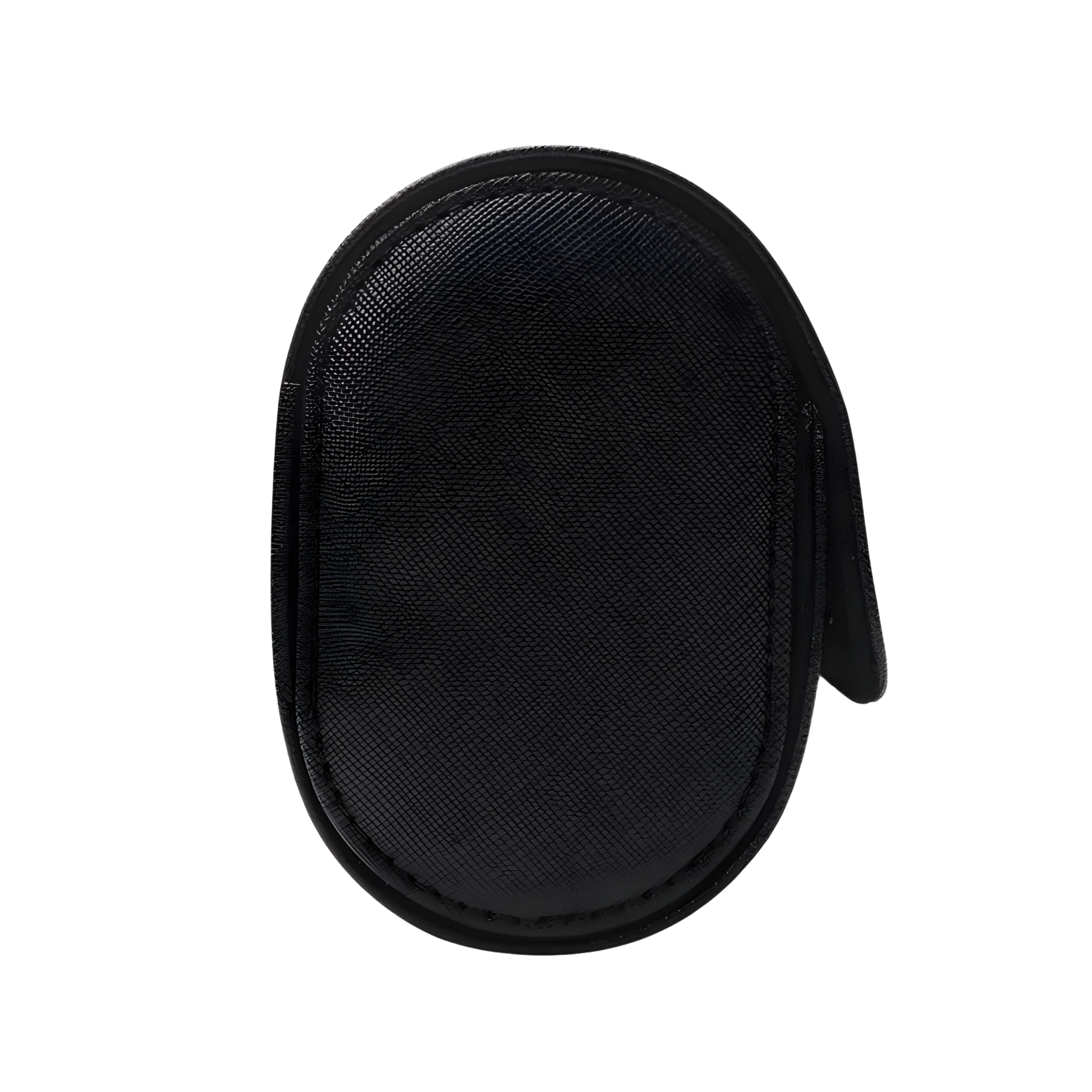Black car seat cover on a white background